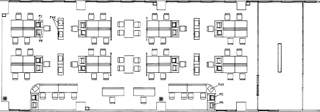 一般オフィス型の平面図