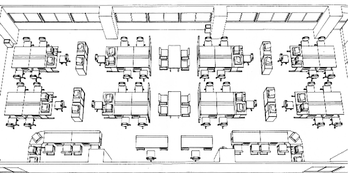 一般オフィス型の配置図