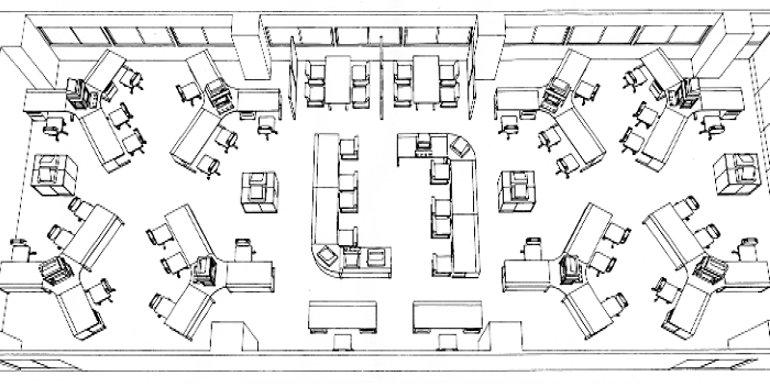 一般オフィス型の配置図